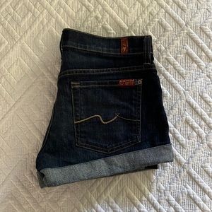 7 for All Mankind Women's Dark Denim Shorts - Size 27